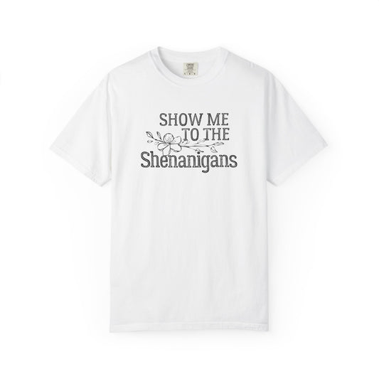 Boho Festival Tee – “Show Me to the Shenanigans” Graphic Shirt