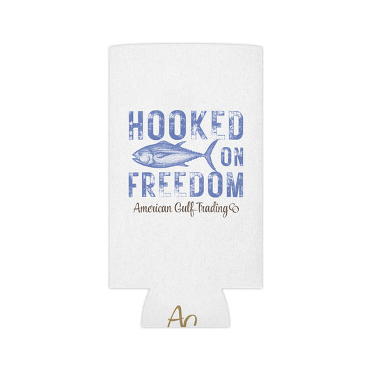 Hooked on Freedom | Koozie | Coastal Can Cooler | America | USA