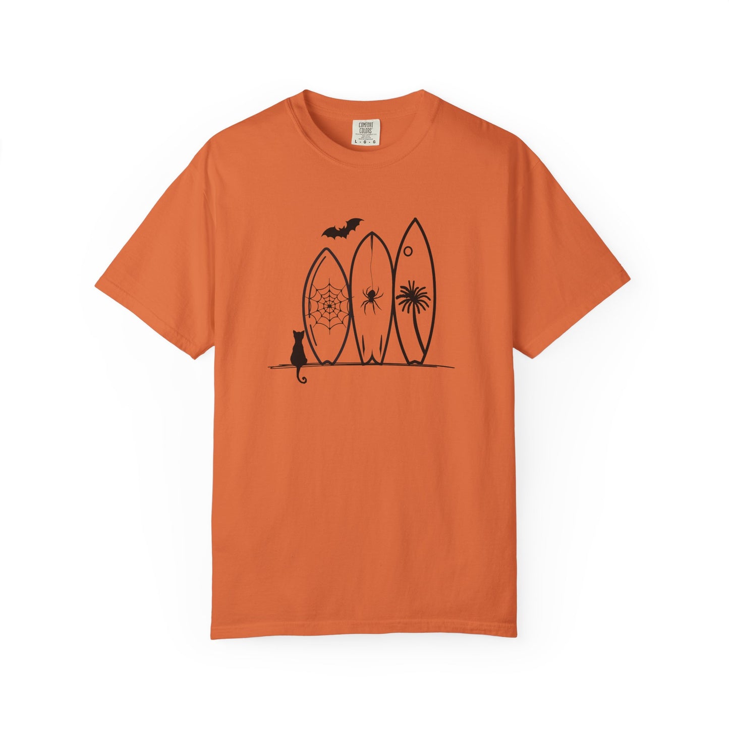 Comfort Colors Coastal Halloween Tee – Surfboards & Spooky Vibes