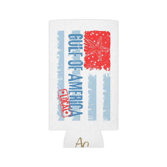 Coastal Can Cooler with Starfish Design, Beach Party Favors, Summer BBQ Accessory, Local Flair Can Holder, Personalized Drink Insulator