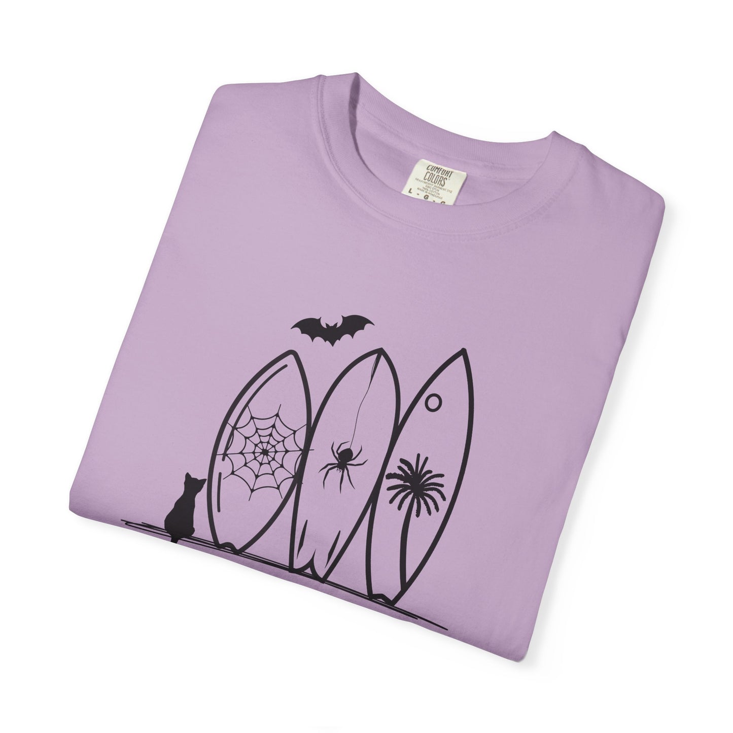 Comfort Colors Coastal Halloween Tee – Surfboards & Spooky Vibes